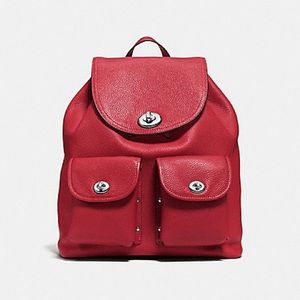COACH Pebbled Leather Turnlock Rucksack backpack